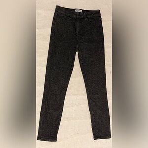 Abercrombie Black & Grey Cheetah Print High Rise Super Skinny Ankle Jeans size 4